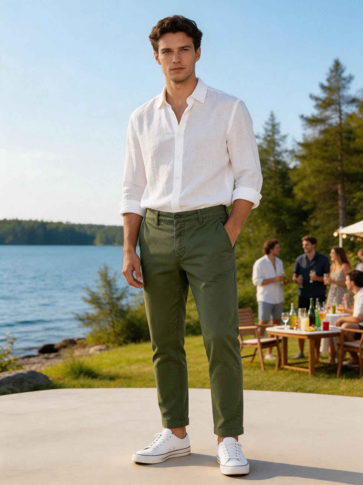 Pantaloni Chino Uomo in Cotone Elasticizzato Slim Fit 44-54 203
