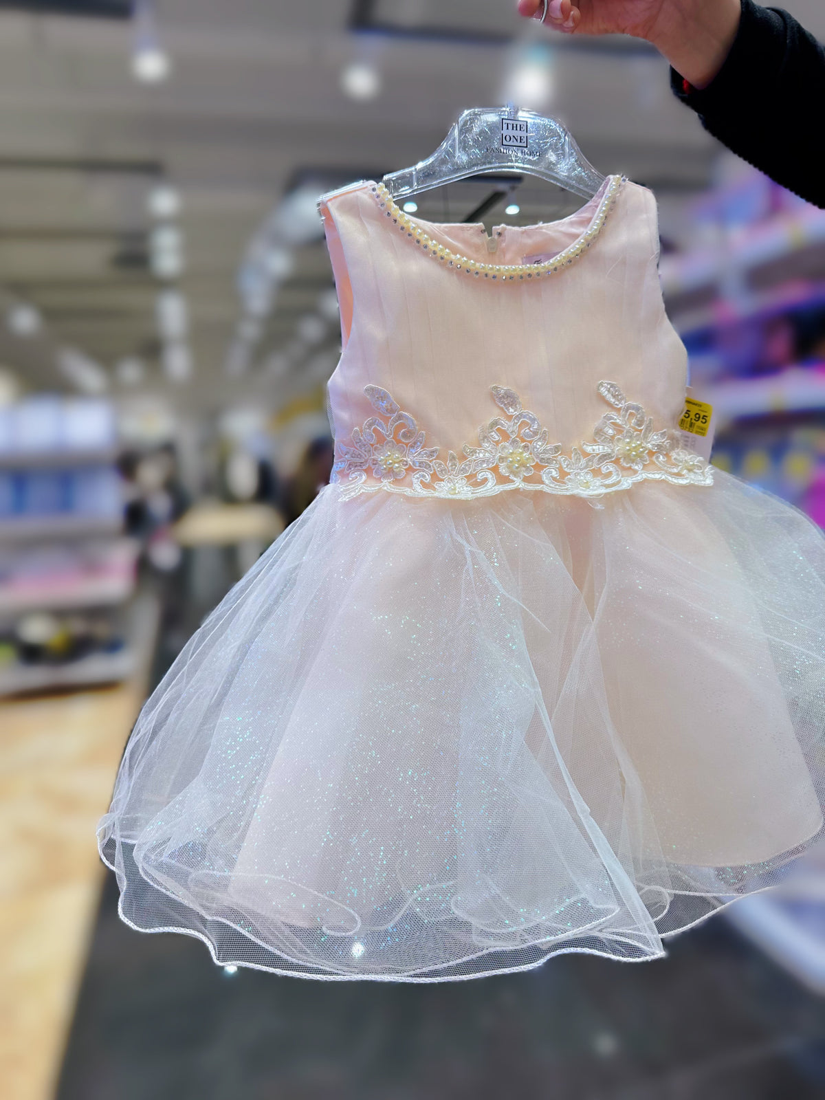 Vestito elegante color champagne per bambina 6M–36M Abito cerimonia, battesimo, compleannoTheOne Bambini