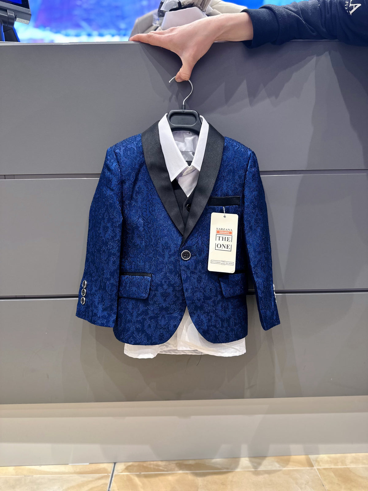 Elegante completo bambino 5 pezzi – da 1 a 16 anni | TheOne Cerimonia Blu di Prussia 80%Poliestere 20%Cottone