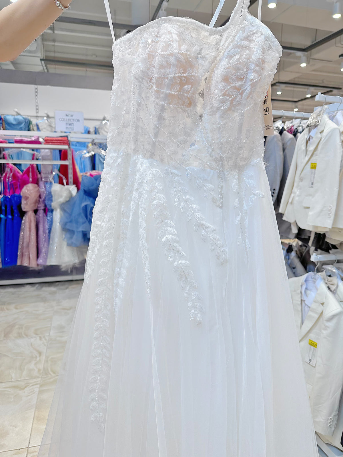 Abito da Sera Asimmetrico in Tulle Blu Reale