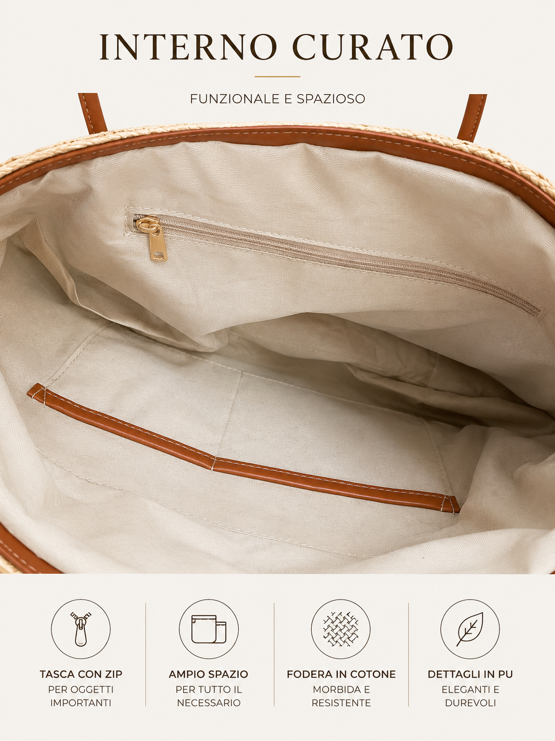 Borsa Donna Intrecciata con Manici in PU | Shopper Estiva Elegante 2026