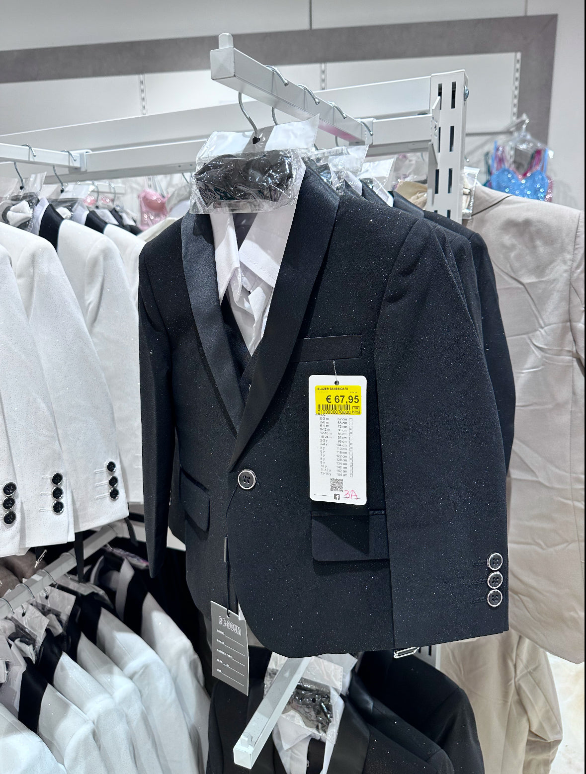 Completo elegante bambino nero 5 pezzi | 1-14anni A78-1