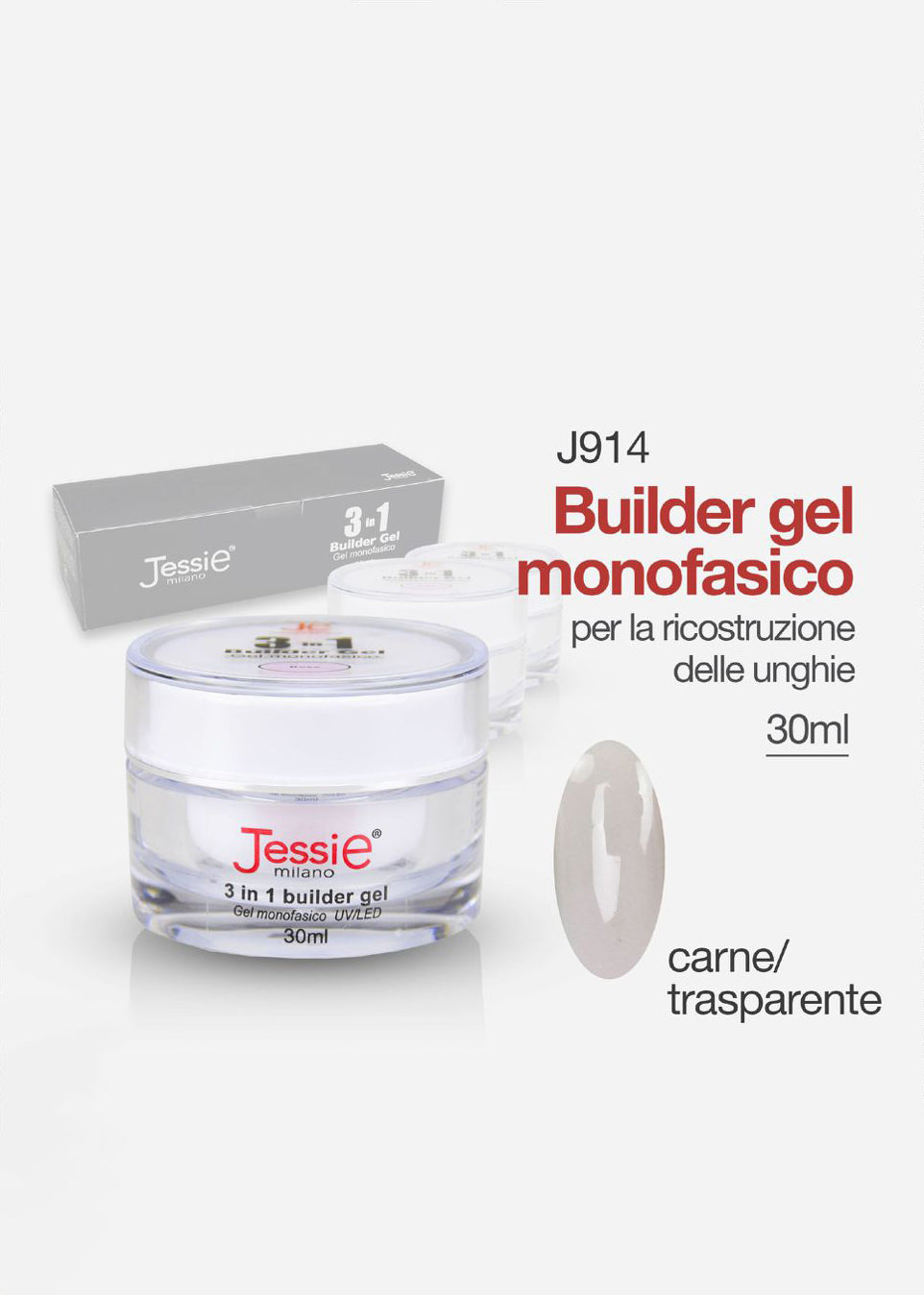 Gel Costruttore Monofasico 3in1 Carne Trasparente 30ml