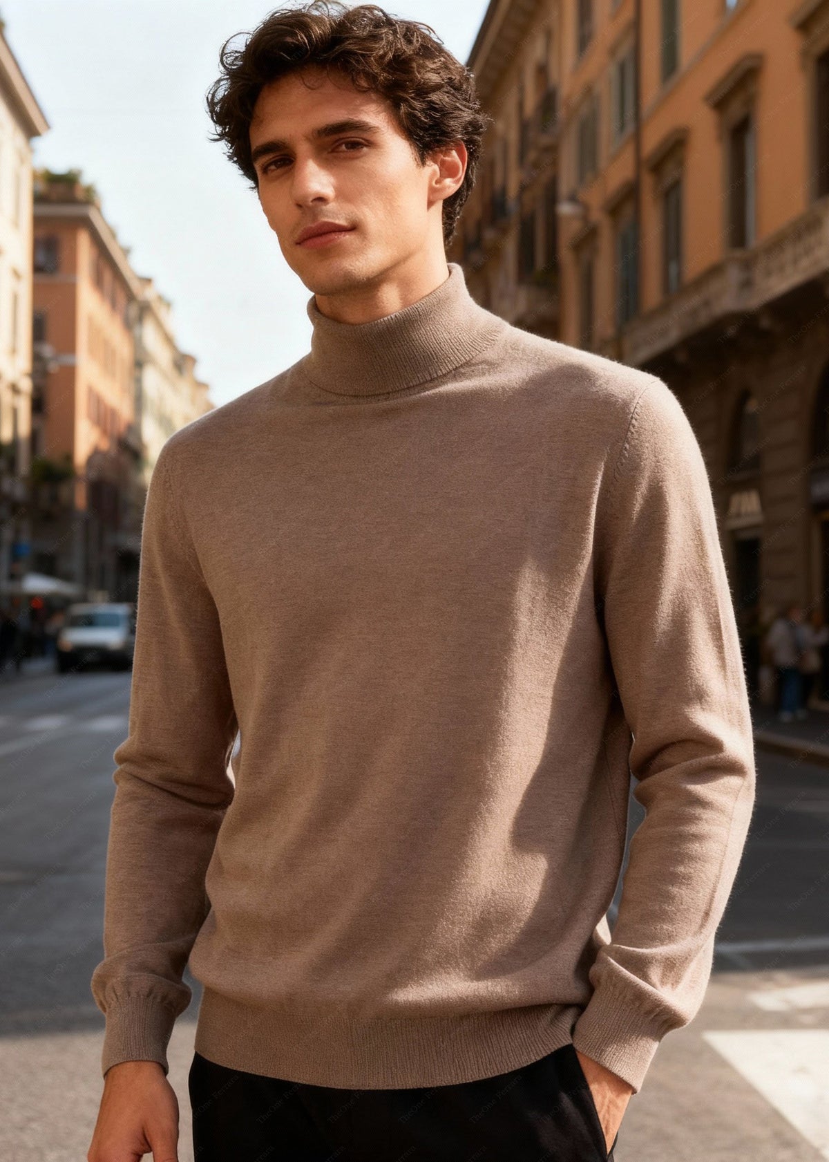 Maglione Uomo Collo Alto - Dolcevita Merino Autunno Inverno ct-008