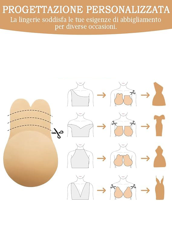 Reggiseno Invisibile Adesivo Senza Spalline – 1 Paio Riutilizzabile
