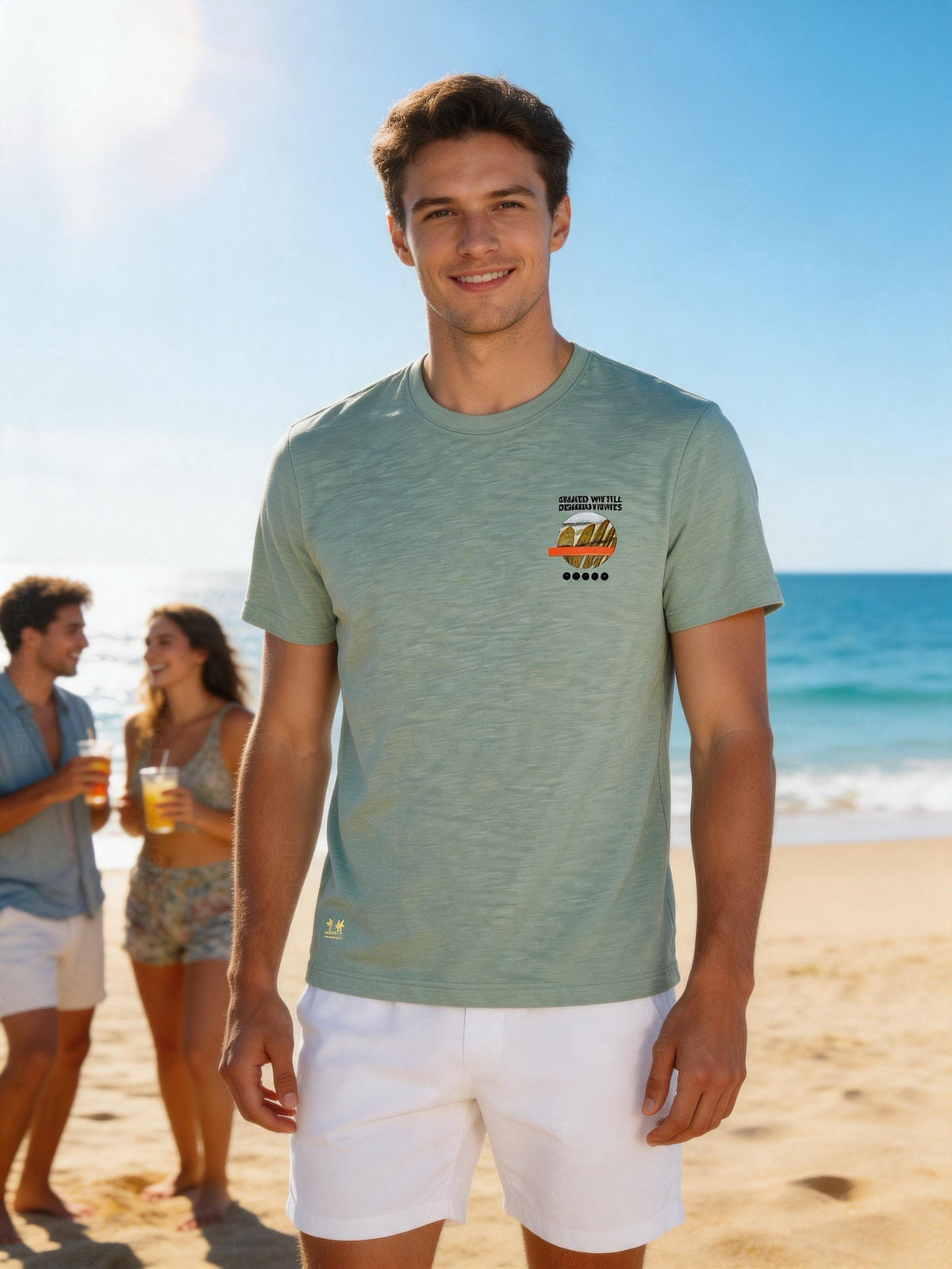 T-Shirt 100% Cotone Uomo – Vestibilità Classica | TheOne Verde salvia scuro 100% cotone