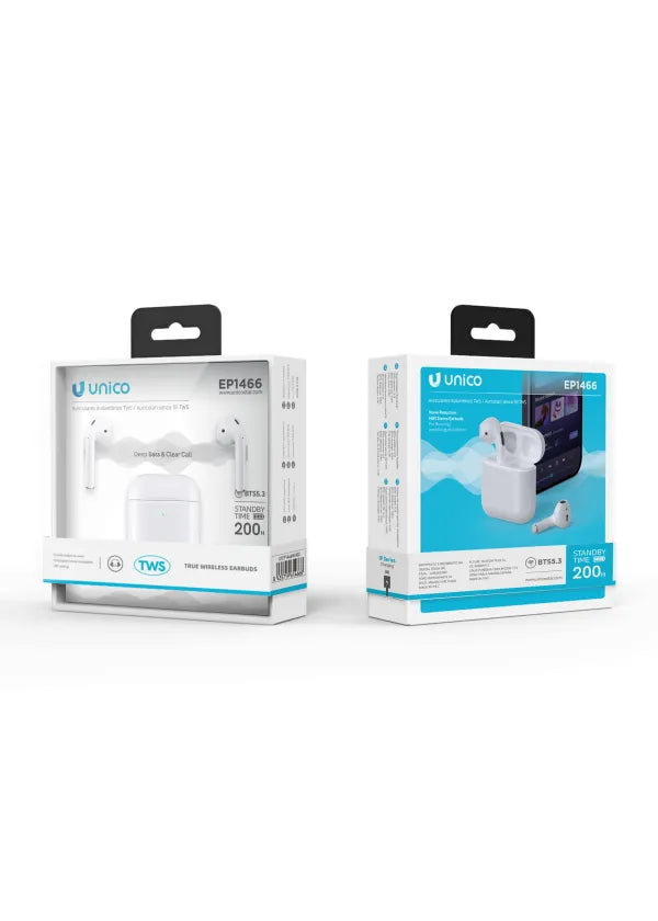 Auricolari Bluetooth TWS Semi-In-Ear con Cordino – 50H Autonomia, Bluetooth 5.3 | UNICO