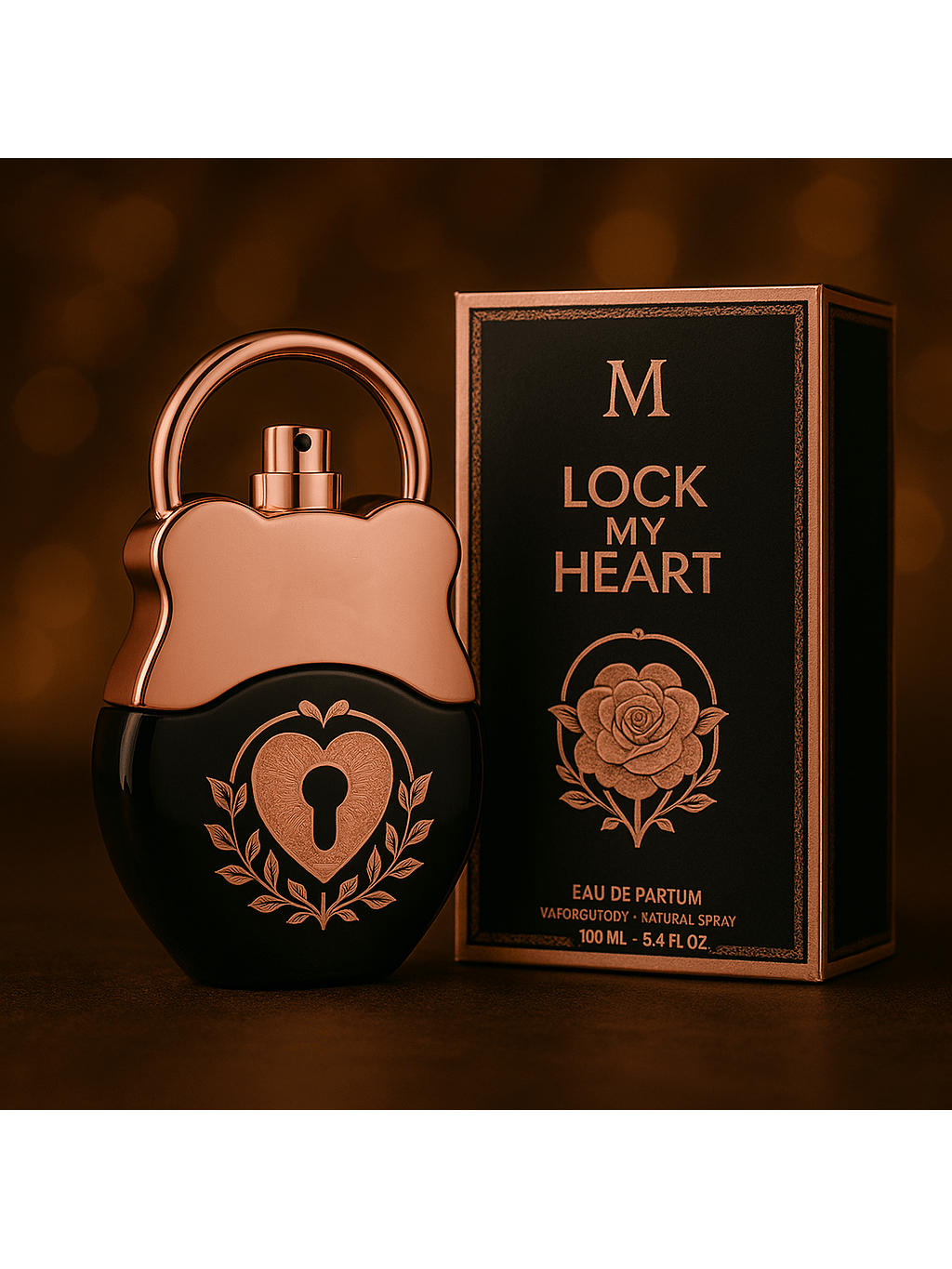 LOCK MY HEART Eau de Parfum Donna 100ml – Flacone a Forma di Lucchetto, Profumo Floreale Fruttato