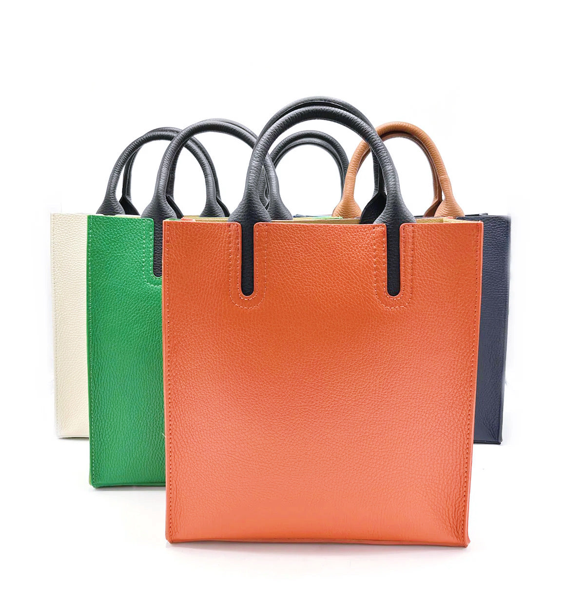 Borsa Tote Verticale in Vera Pelle 100%, Monospalla, Made in Italy – Juice