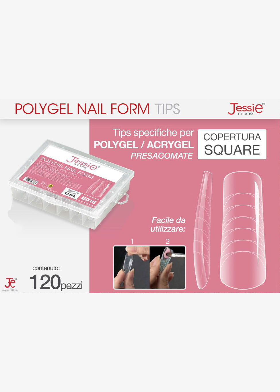 POLYGEL NAIL FORM TIPS 120PZ SQUARE