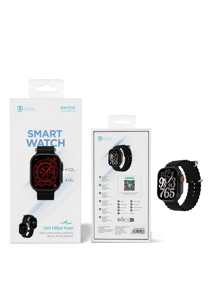 Smart Watch Uni Ultra Max | Chiamate Bluetooth, SpO2, Frequenza Cardiaca – UNICO
