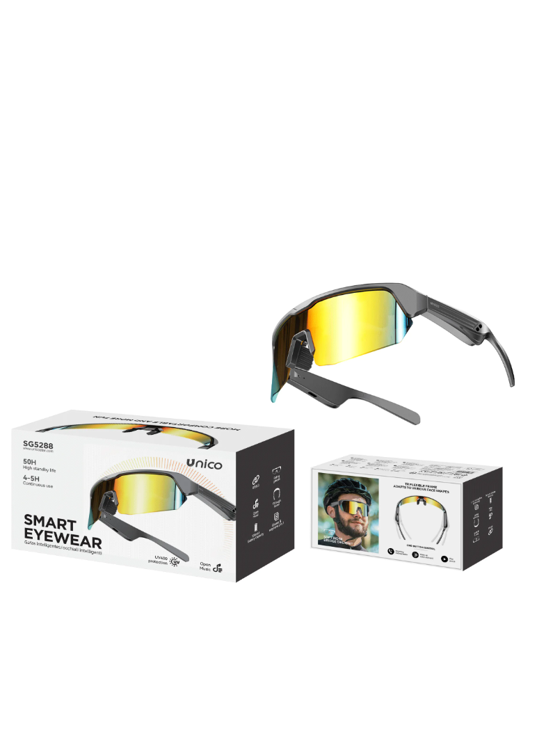 Occhiali da Sole Bluetooth con Audio | Cuffie Integrate Ciclismo BT5.3 – UNICO