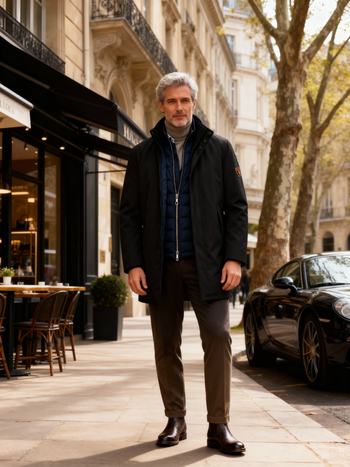 Giacca invernale con interno staccabile – antivento e impermeabile 6251 Nero