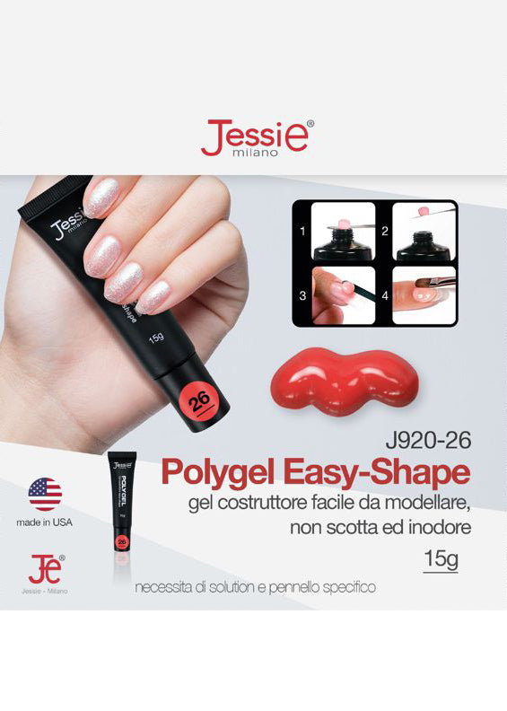 Polygel Gel Costruttore Rosso Brillante 15g – Easy Shape, Coprente, UV/LED
