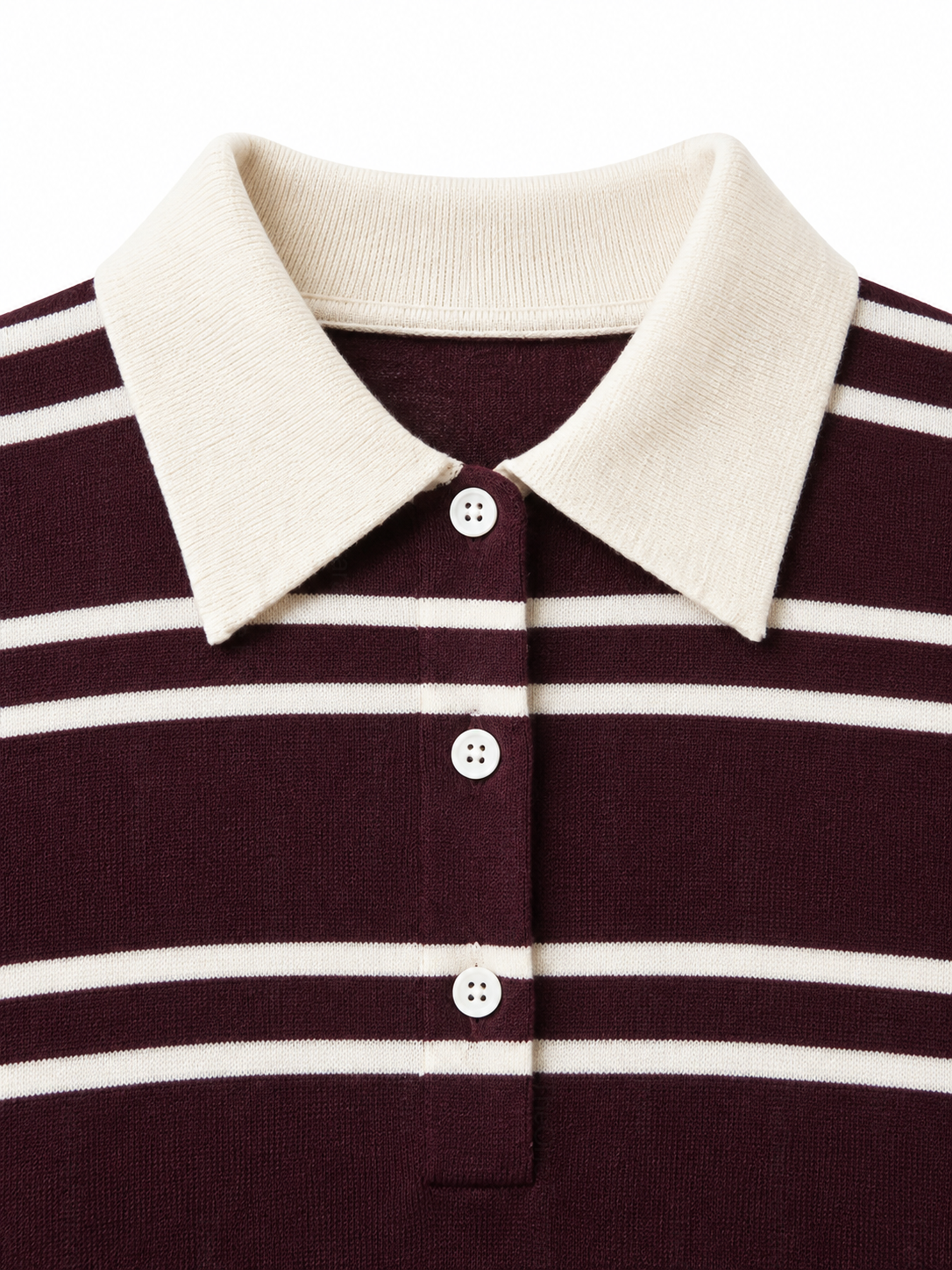 Maglia Polo Donna a Righe con Colletto e Bottoni 69048