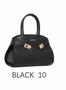 Borsa a Mano Elegante con Dettagli Dorati - Modello 1340-423 Nero