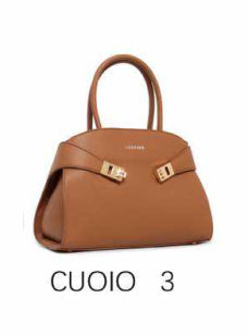 Borsa a Mano Elegante con Dettagli Dorati - Modello 1340-423 Marrone