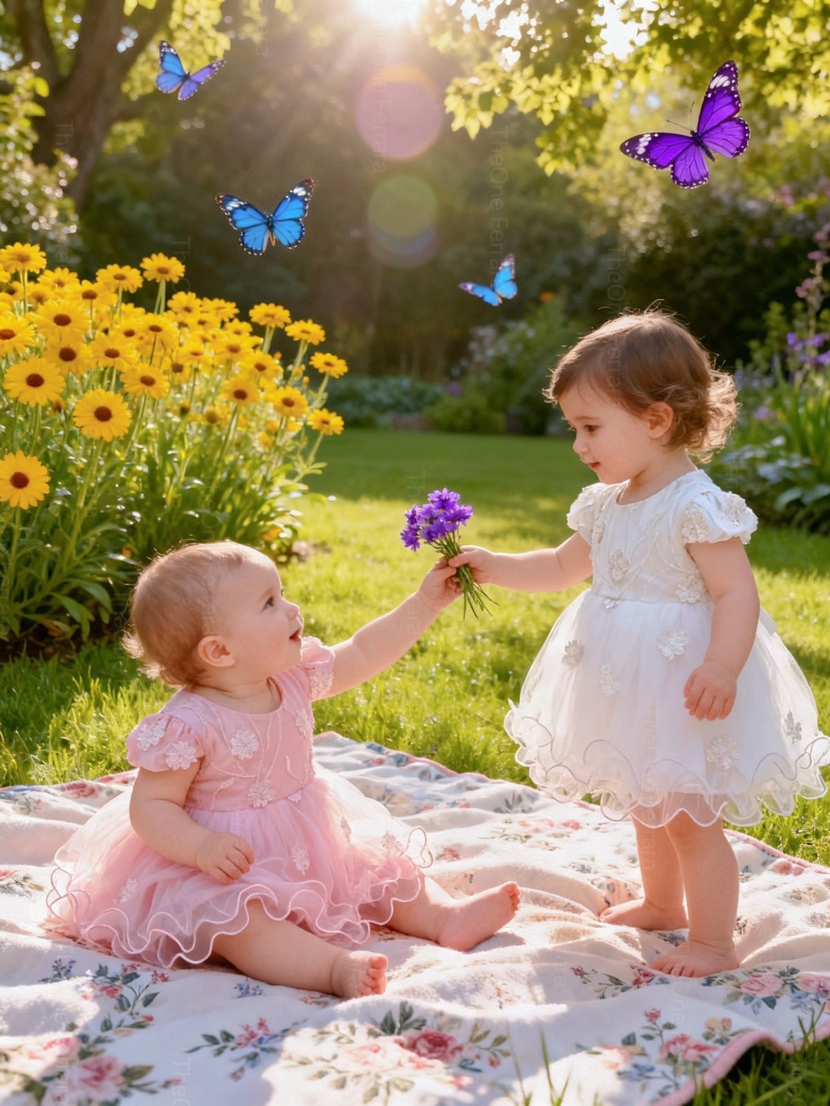 Abito Elegante da Cerimonia per Bimba, Tulle e Pizzo Ricamato, 3-36 Mesi, 2 Colori 7706