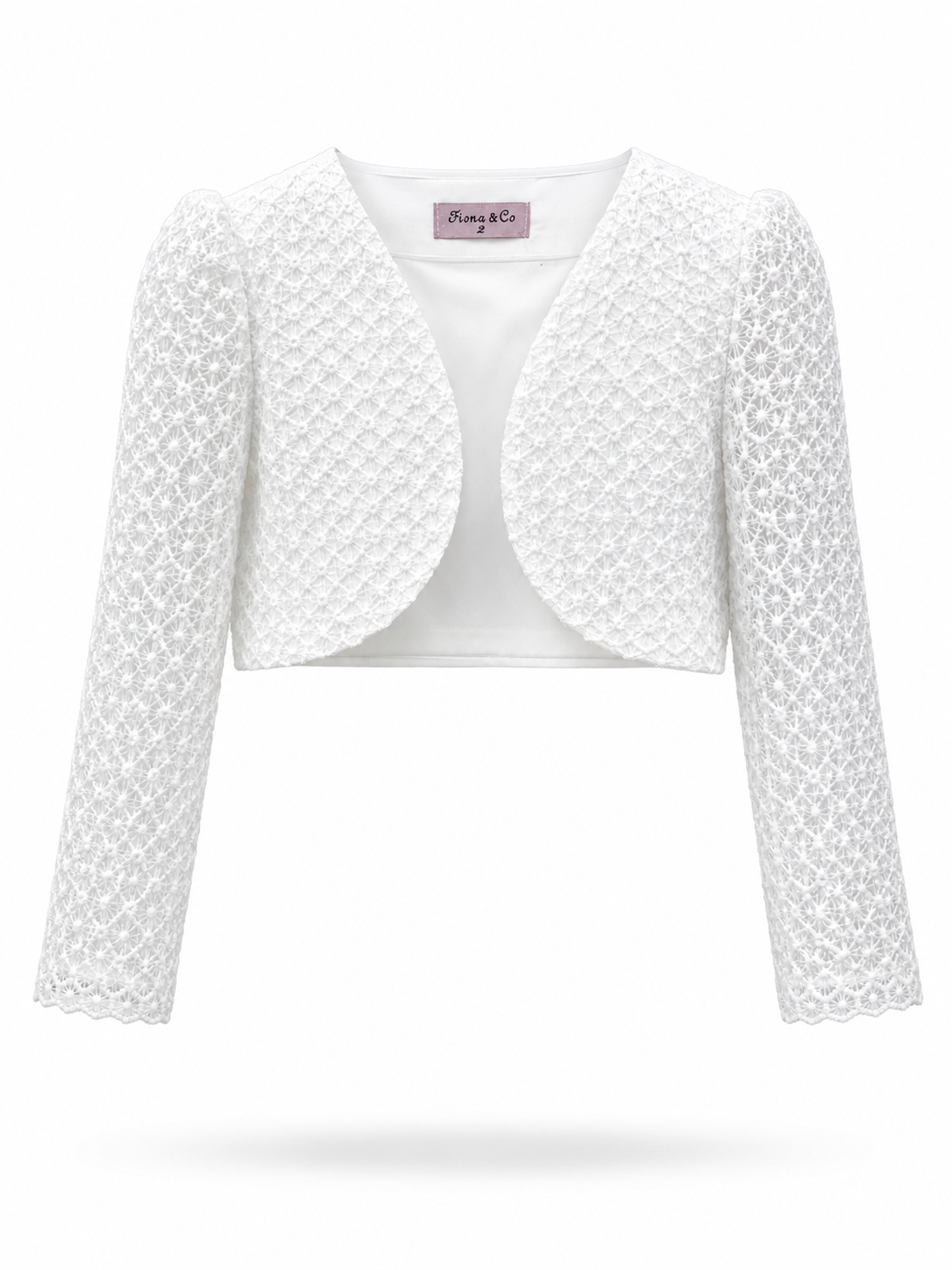 Coprispalle Elegante Bambina in Pizzo per Cerimonia e Comunione Bianco