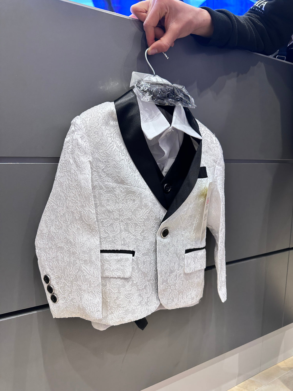 Completo elegante per bambino 5 pezzi – 1-16 anni Bianco 80%Poliestere 20%Cottone