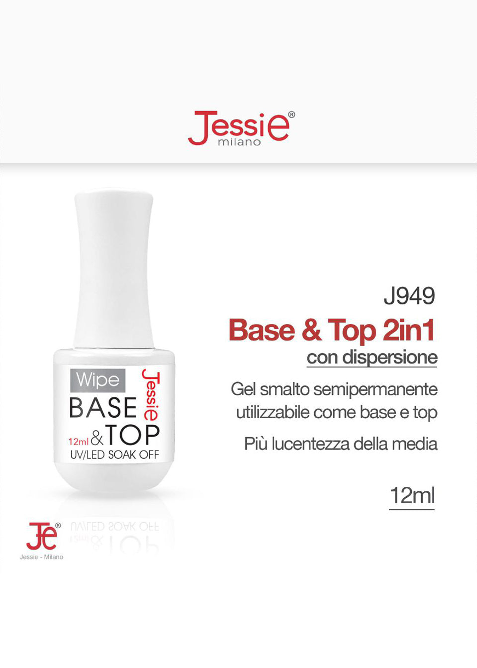 Gel Semipermanente Base + Top Coat 2in1 12ml