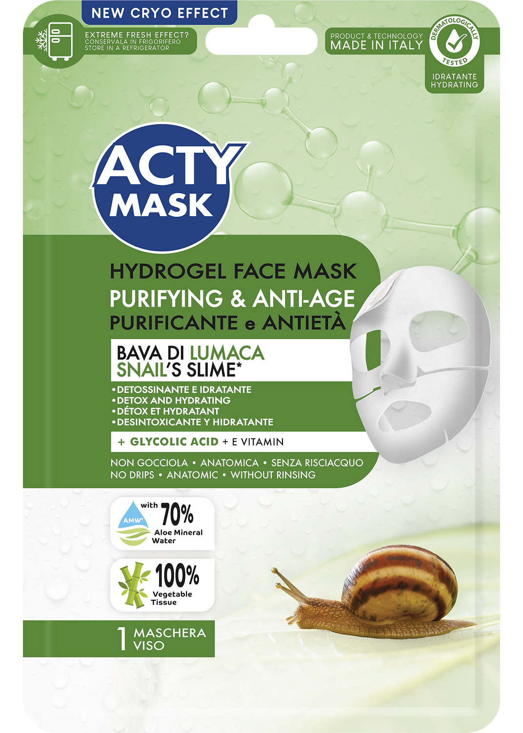 Maschera Viso Purificante e Antiage con Bava di Lumaca