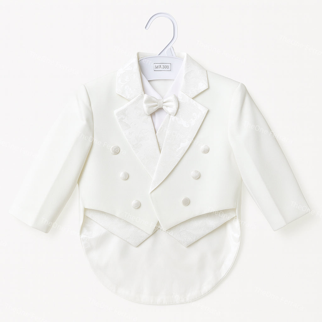 Frac neonato bianco è panna 3-36 mesi | Completo elegante cerimonia