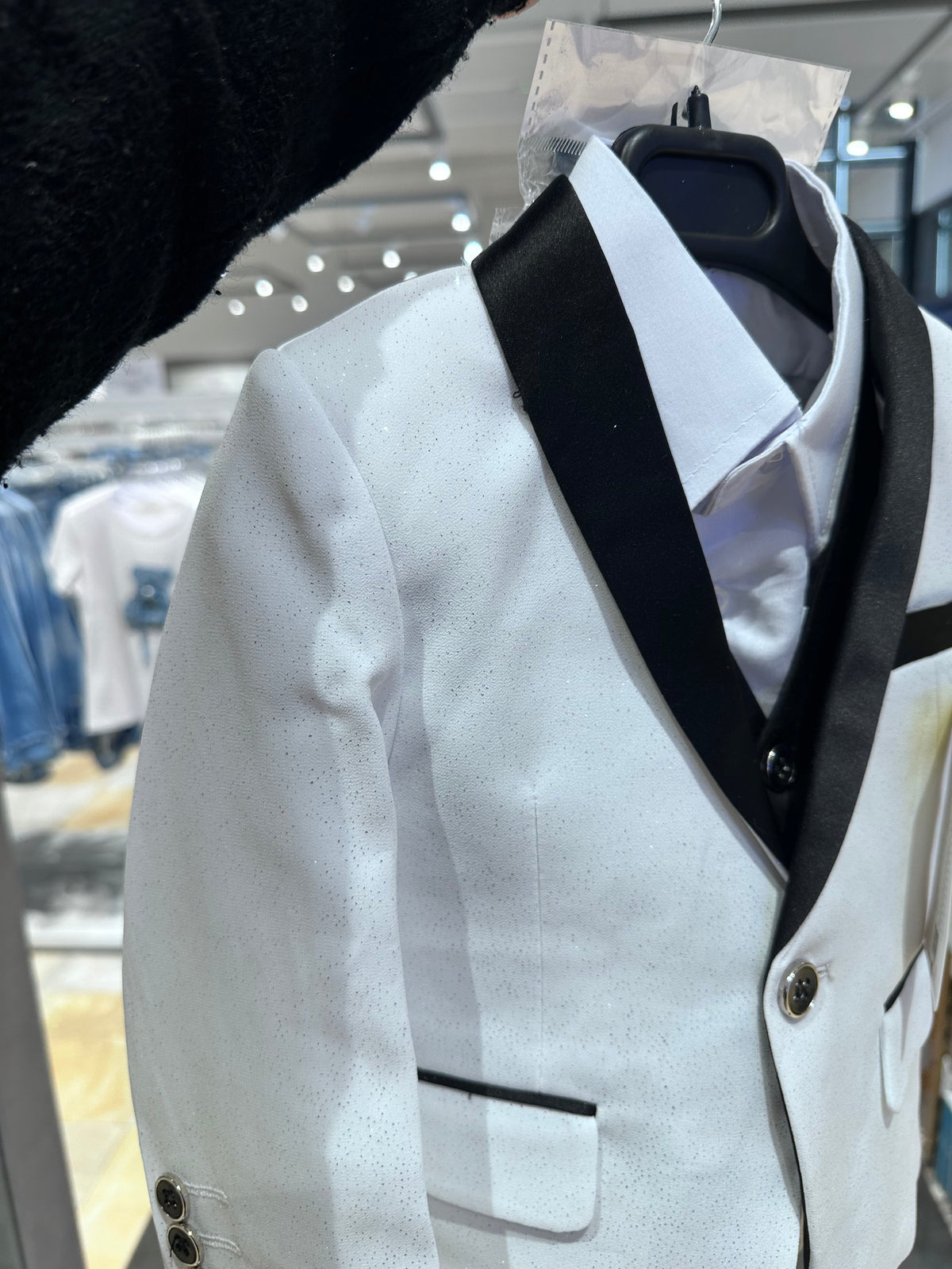 Completo elegante bambino bianco e nero 5 pezzi | 1-16 anni