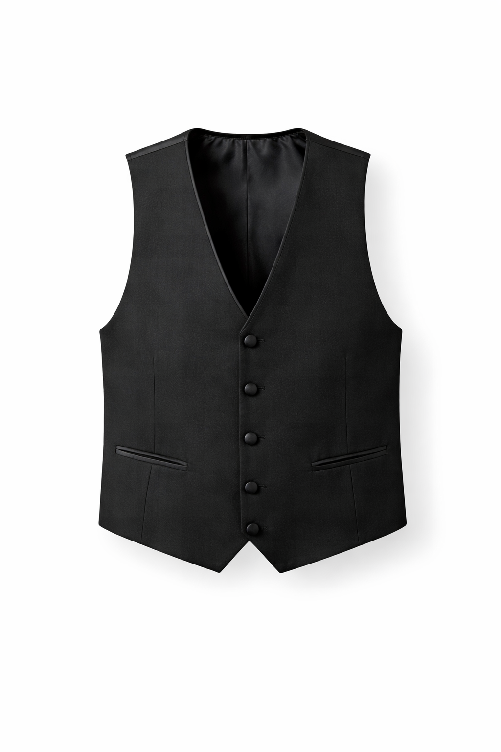 Smoking Uomo Nero 4 Pezzi (Giacca 1 Bottone + Gilet + Pantaloni + Papillon) – Slim Fit 300-1-TheOne Ferrara