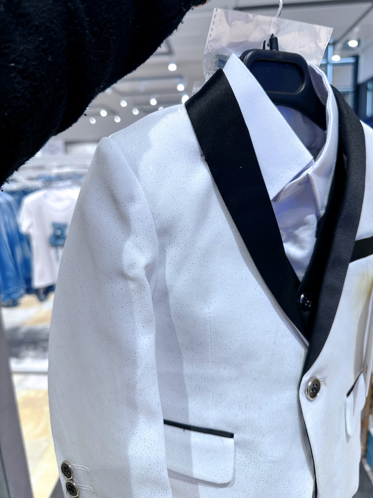 Completo elegante bambino bianco e nero 5 pezzi | 1-16 anni