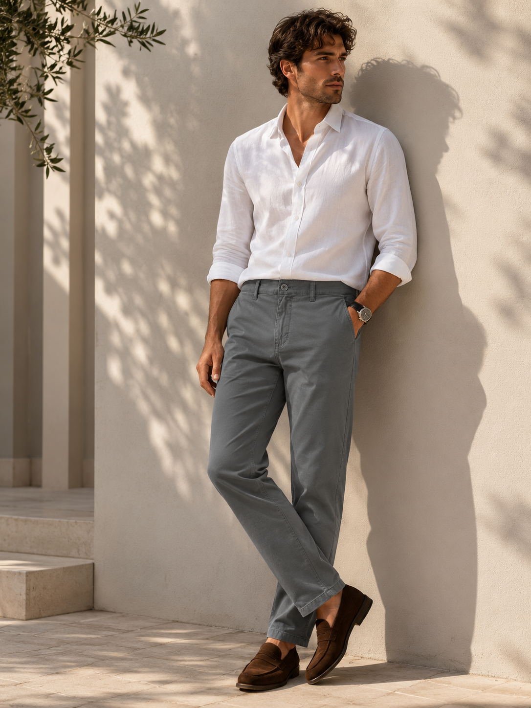 Pantaloni Chino Uomo in Cotone Elasticizzato Slim Fit 44-54 203
