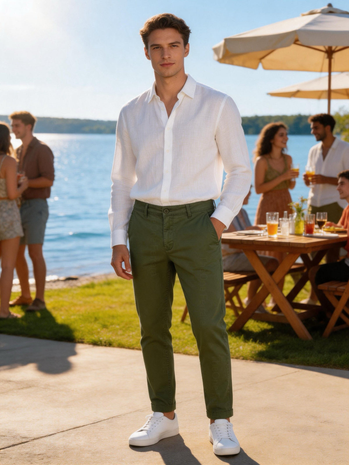 Pantaloni Chino Uomo in Cotone Elasticizzato Slim Fit 44-54 203