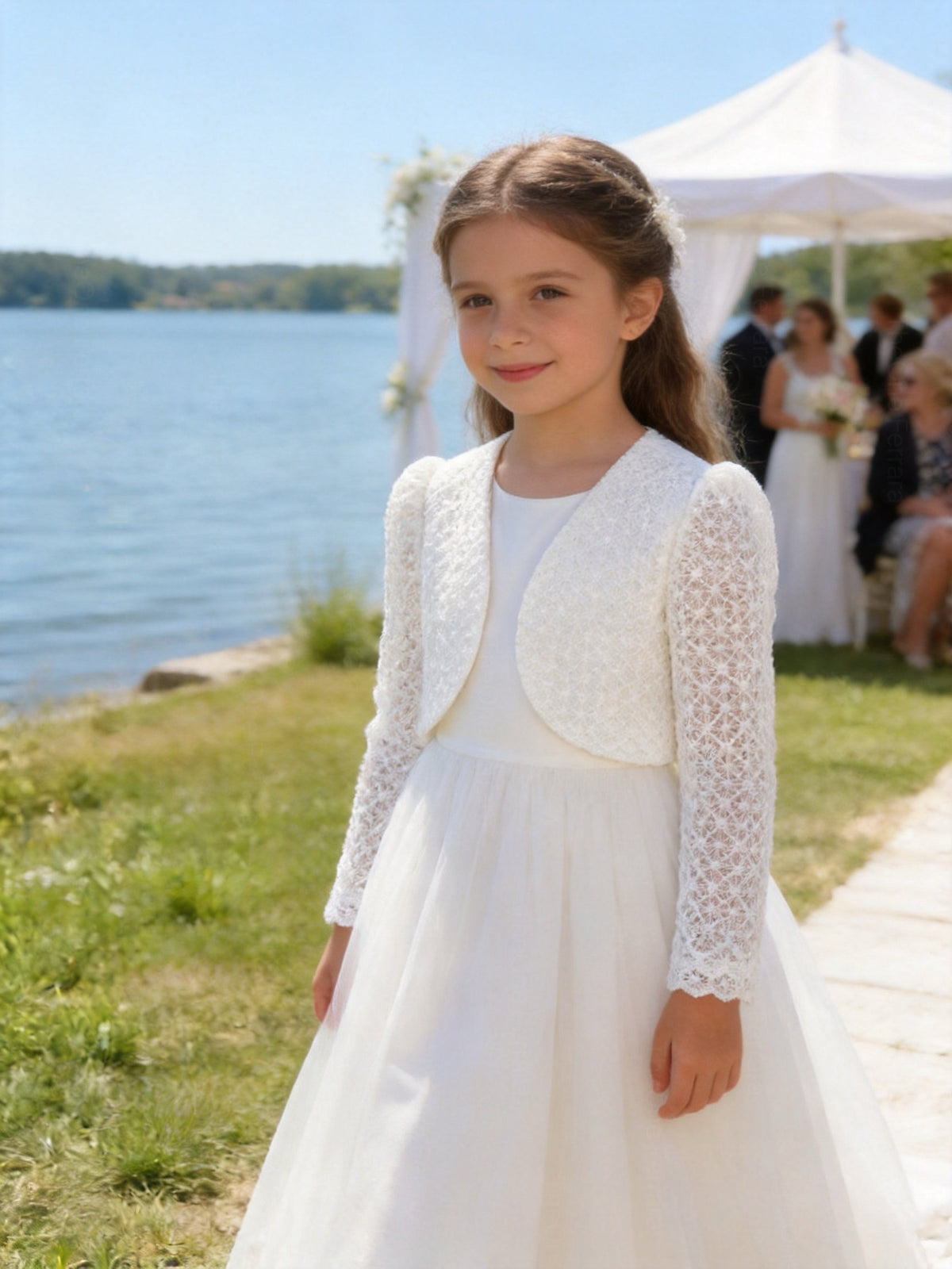 Coprispalle Elegante Bambina in Pizzo per Cerimonia e Comunione