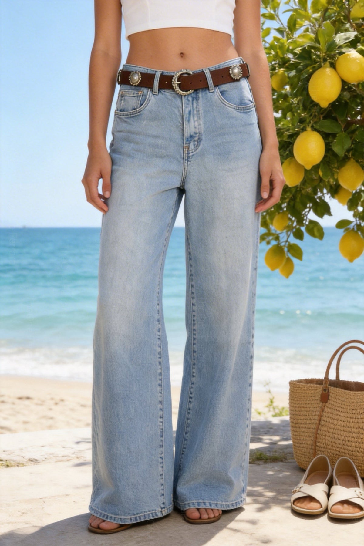 Jeans Donna Wide Leg – Vita Alta Denim Palazzo Estivo 1721