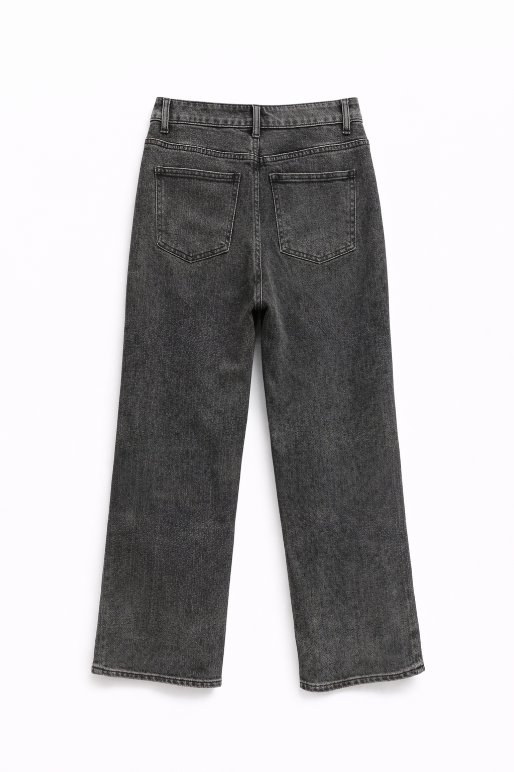 Jeans Donna Wide Leg Grigio Lavato a Vita Alta – Pantaloni Denim Larghi Casual Streetwear 703