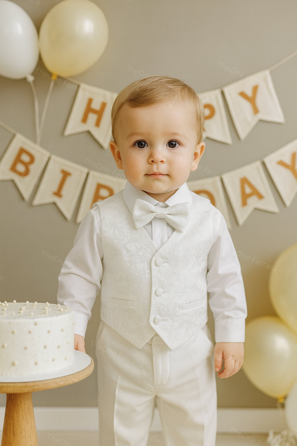 Frac neonato bianco è panna 3-36 mesi | Completo elegante cerimonia