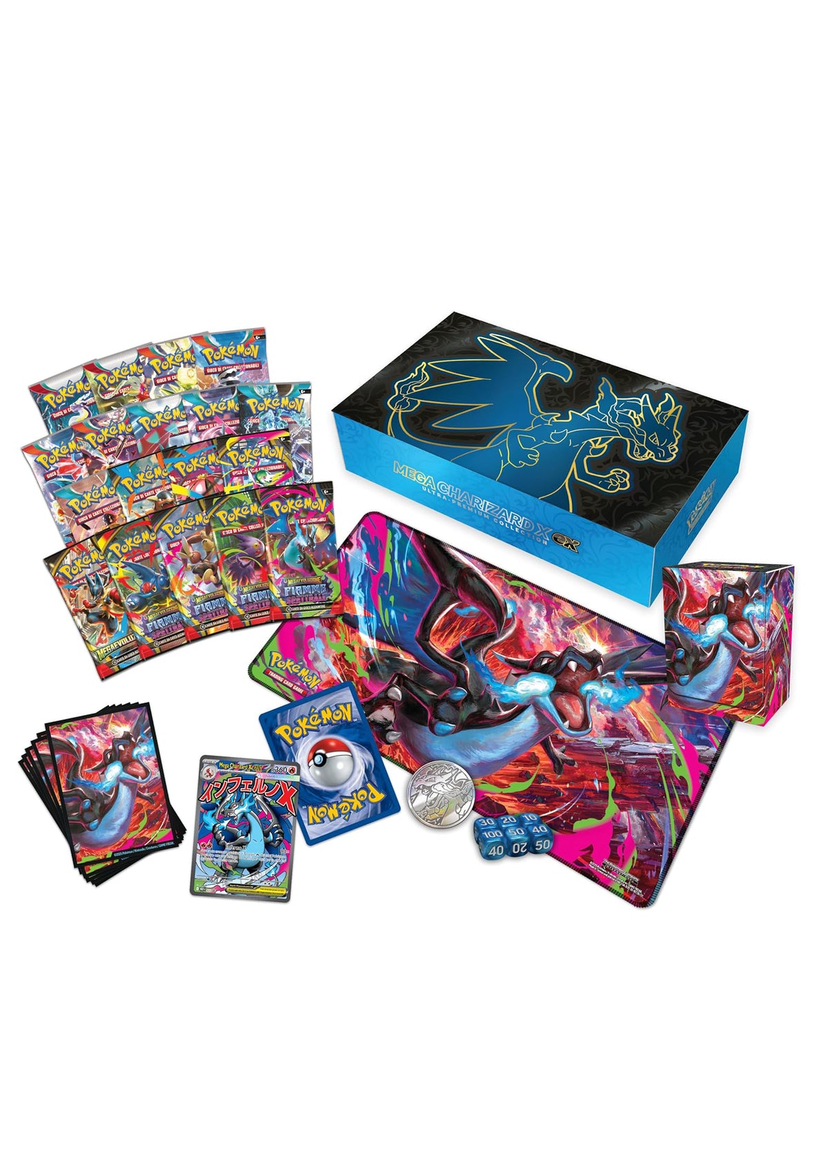 Pokémon GCC Collezione Ultra Premium | Mega Charizard X-EX | 18 Buste | Italiano