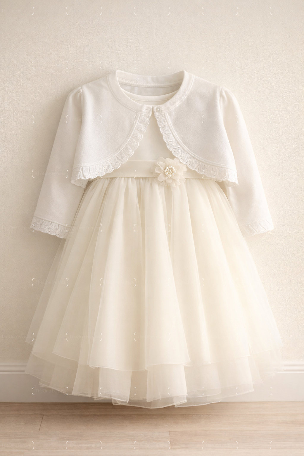 Cardigan Bianco Bambina 4-12 Anni con Ruches – Bolero Elegante in Cotone per Cerimonia e Comunione-472