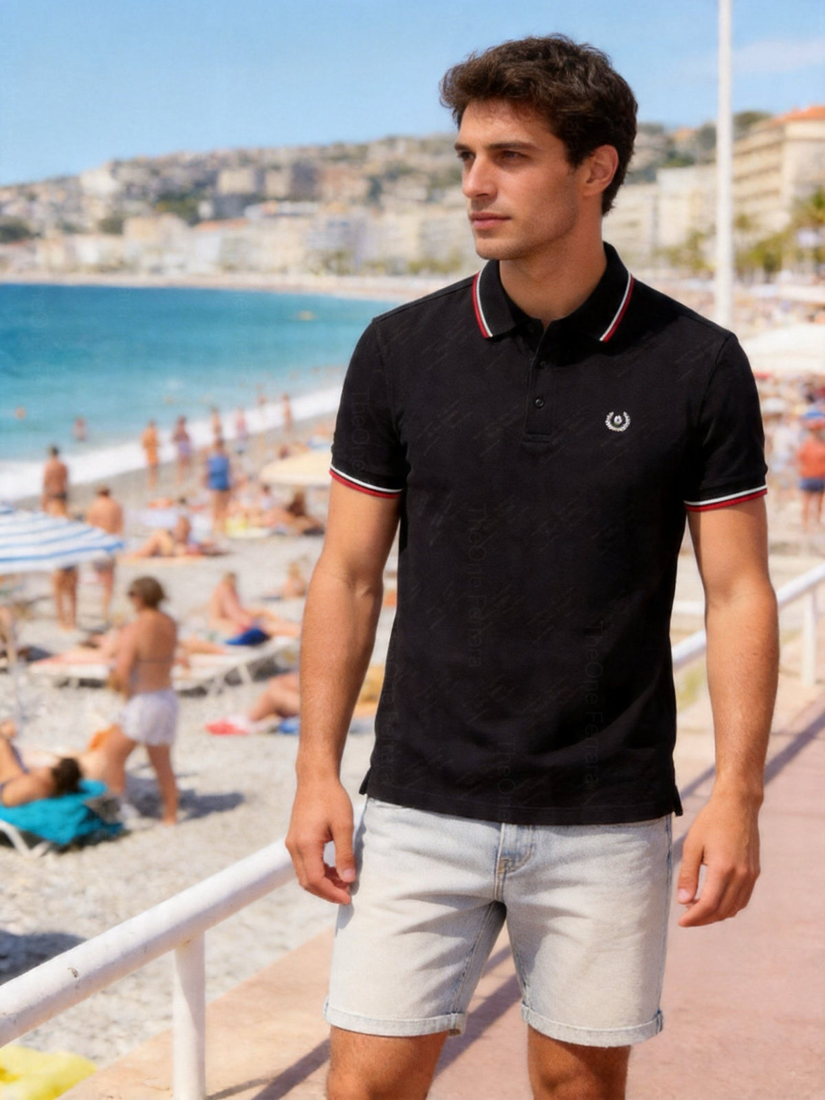 Polo Uomo 100% Cotone Manica Corta Tinta Unita Casual Estate Maglietta Uomo S-3XL Nero