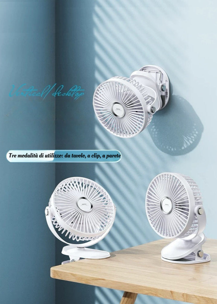 Ventilatore da tavolo silenzioso con rotazione a 720° ,Illuminato