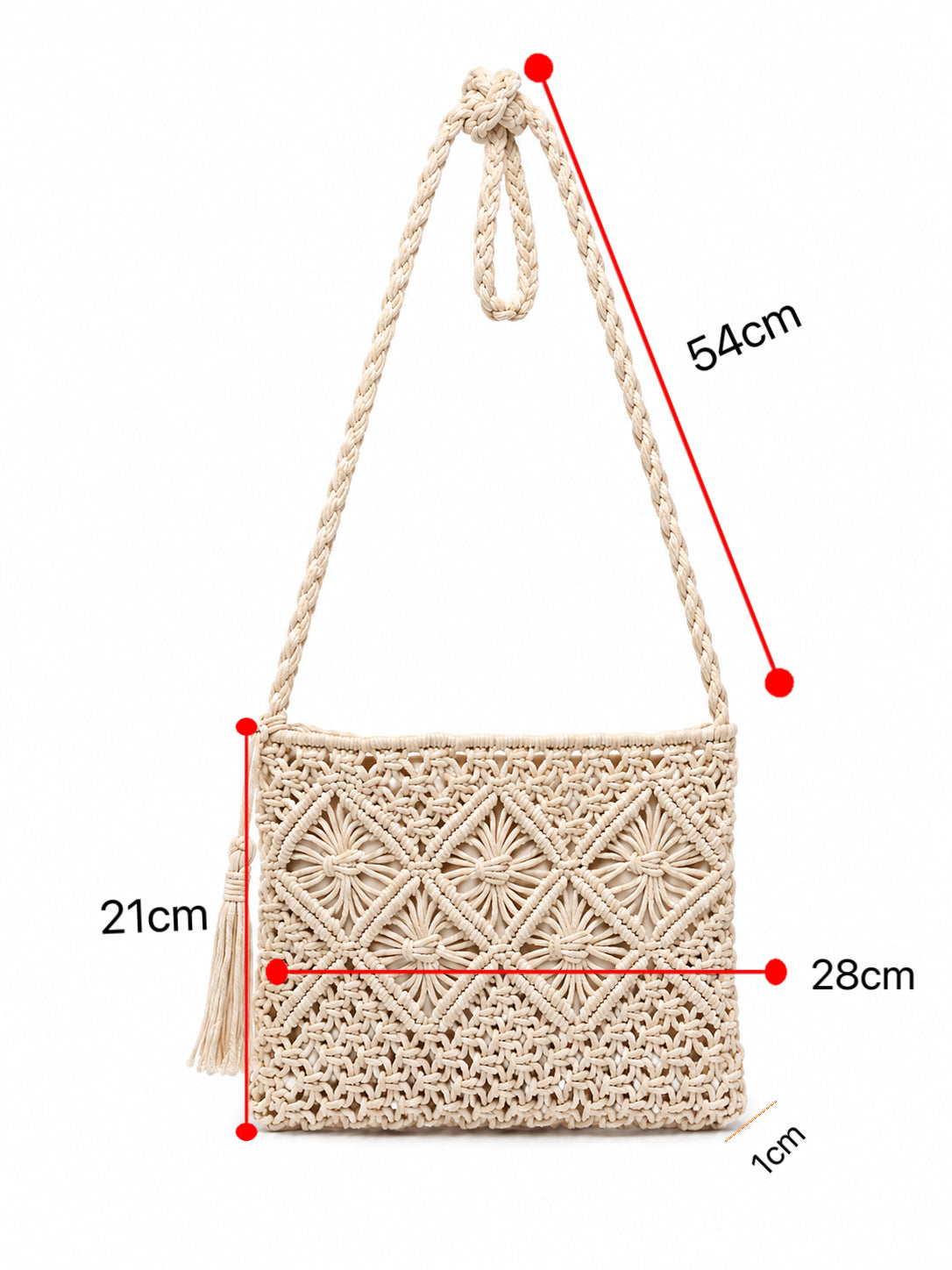 Borsa Macramè Donna Estate 2026 | Borsa Tracolla Intrecciata Boho Chic con Cerniera 202457