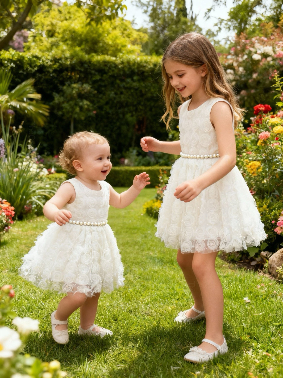 Abito da Principessa Champagne - Vestito Elegante per Neonata (6mesi - 12 anni)
