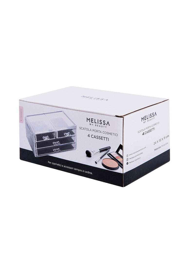 Organizer Porta Cosmetici 4 Cassetti Trasparente | Crilex Beauty