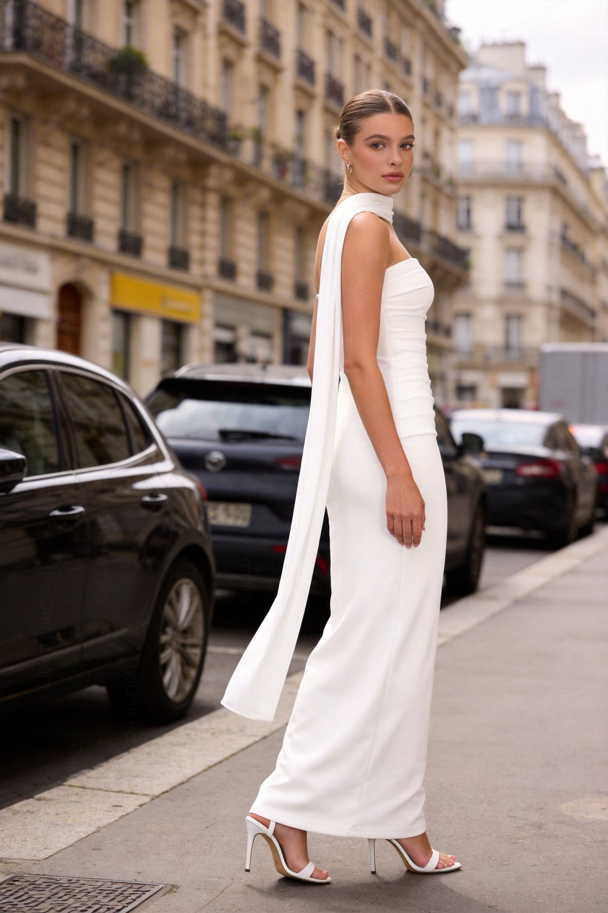 Abito Lungo Tubino con Sciarpa Integrata – Elegante Minimal Donna | TheOne Ferrara 517138