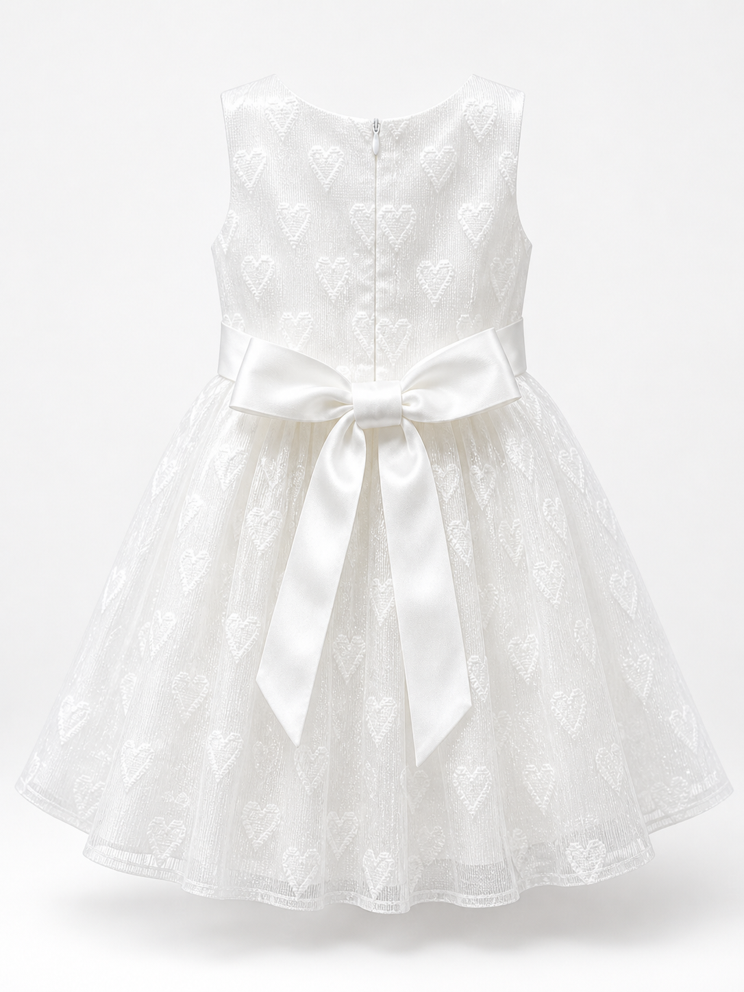Vestito Bambina Elegante in Organza Jacquard Lurex con Fiocco