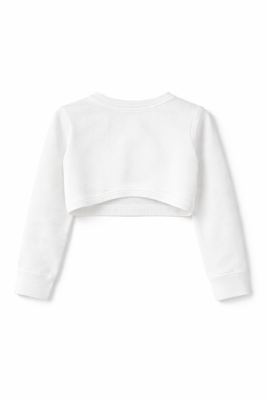 Bolero Bianco Neonata 12-36 Mesi -12 anni con Bottone Perla – Coprispalle Elegante per Battesimo e Cerimonia 5036