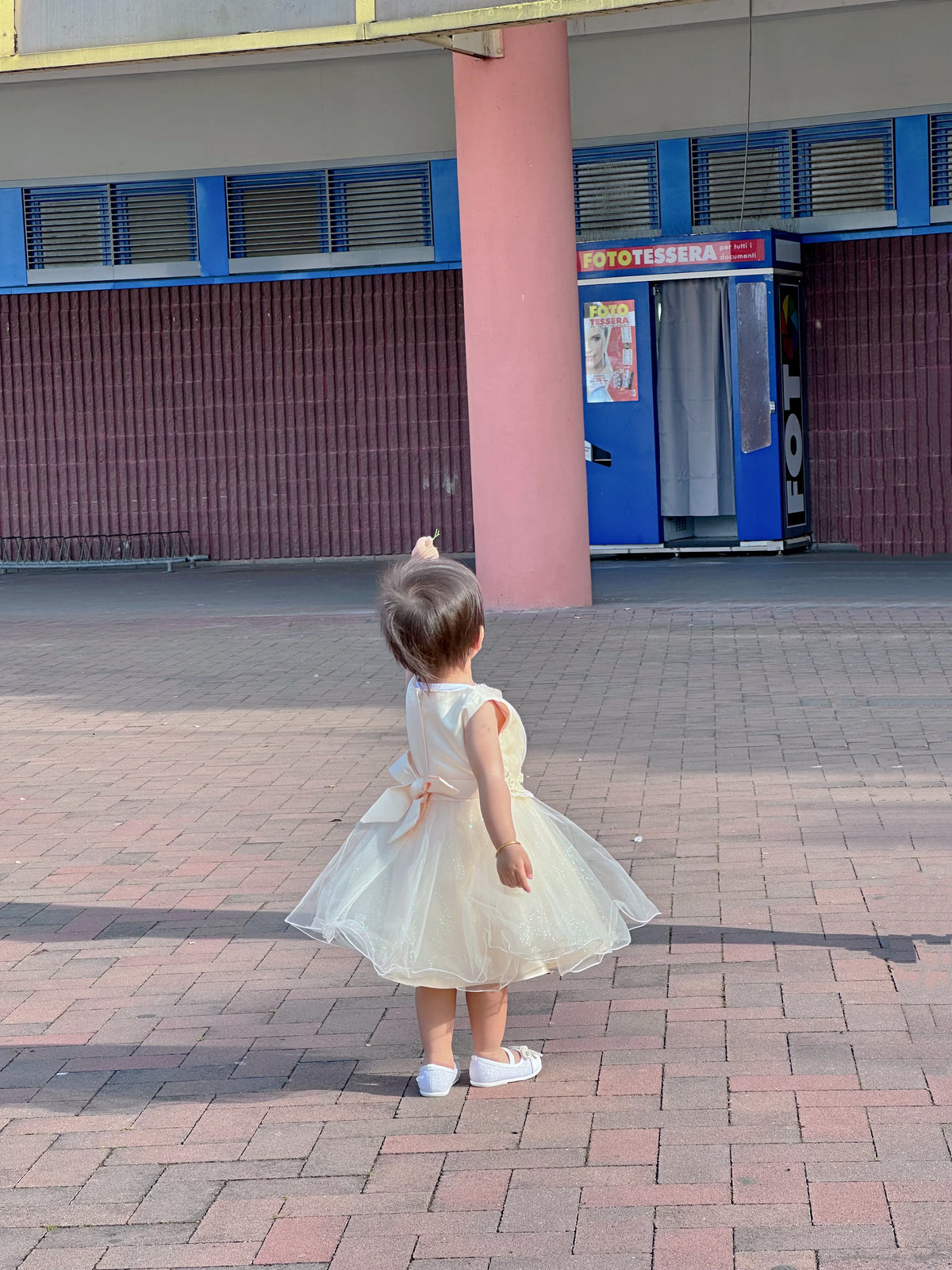 Vestito elegante color champagne per bambina 6M–36M Abito cerimonia, battesimo, compleannoTheOne Bambini