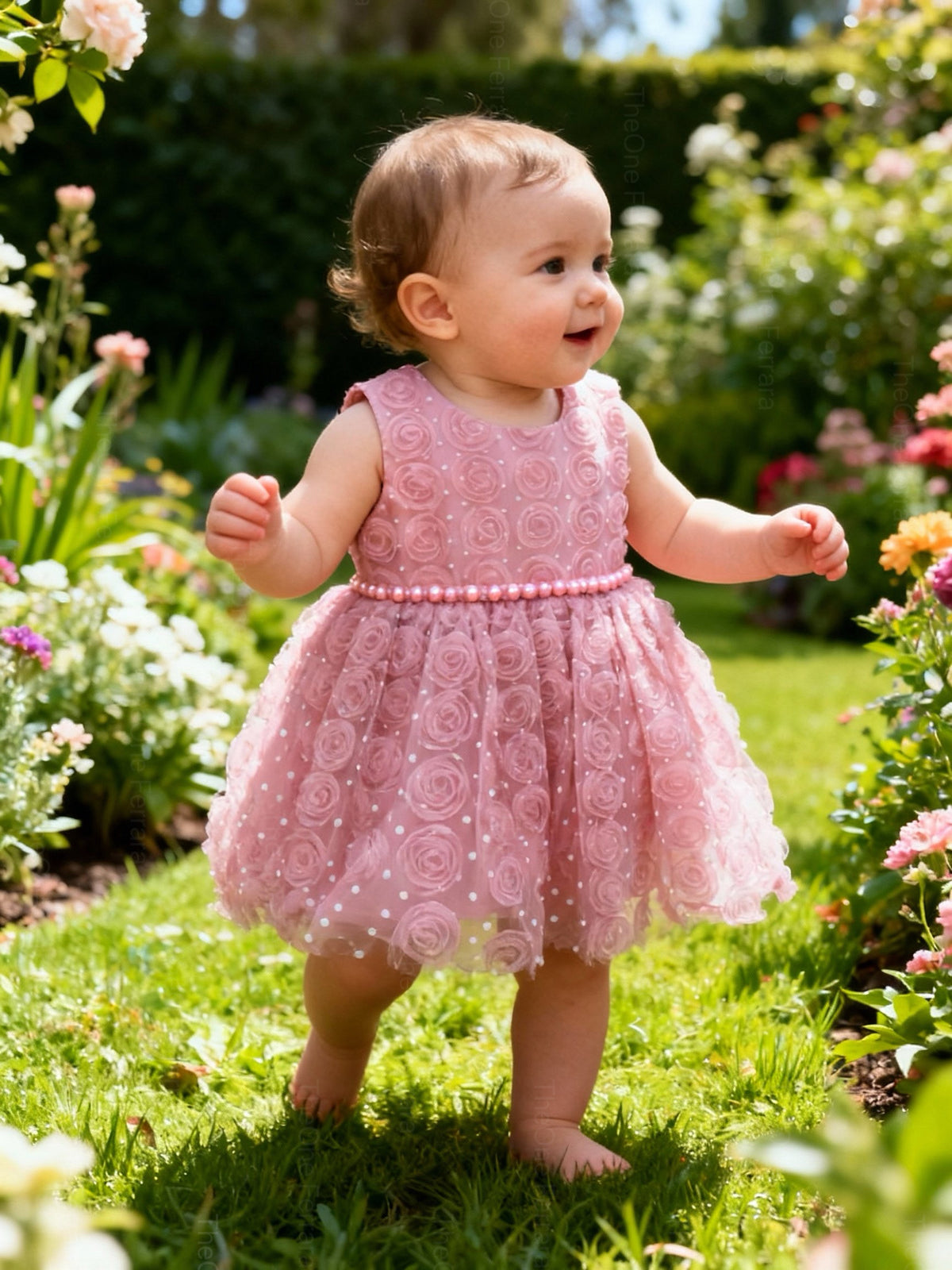 Abito da Principessa Rosa - Vestito Elegante per Neonata (6-36 mesi)
