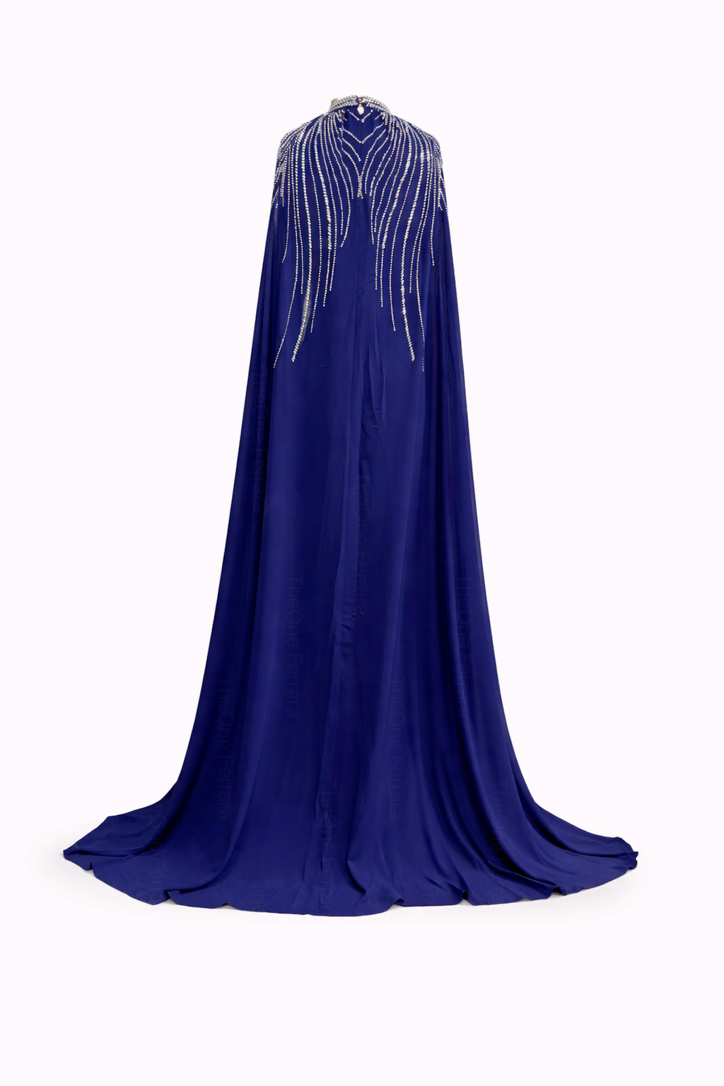Abito da Gala Blu Due Pezzi con Mantella Gioiell 512353