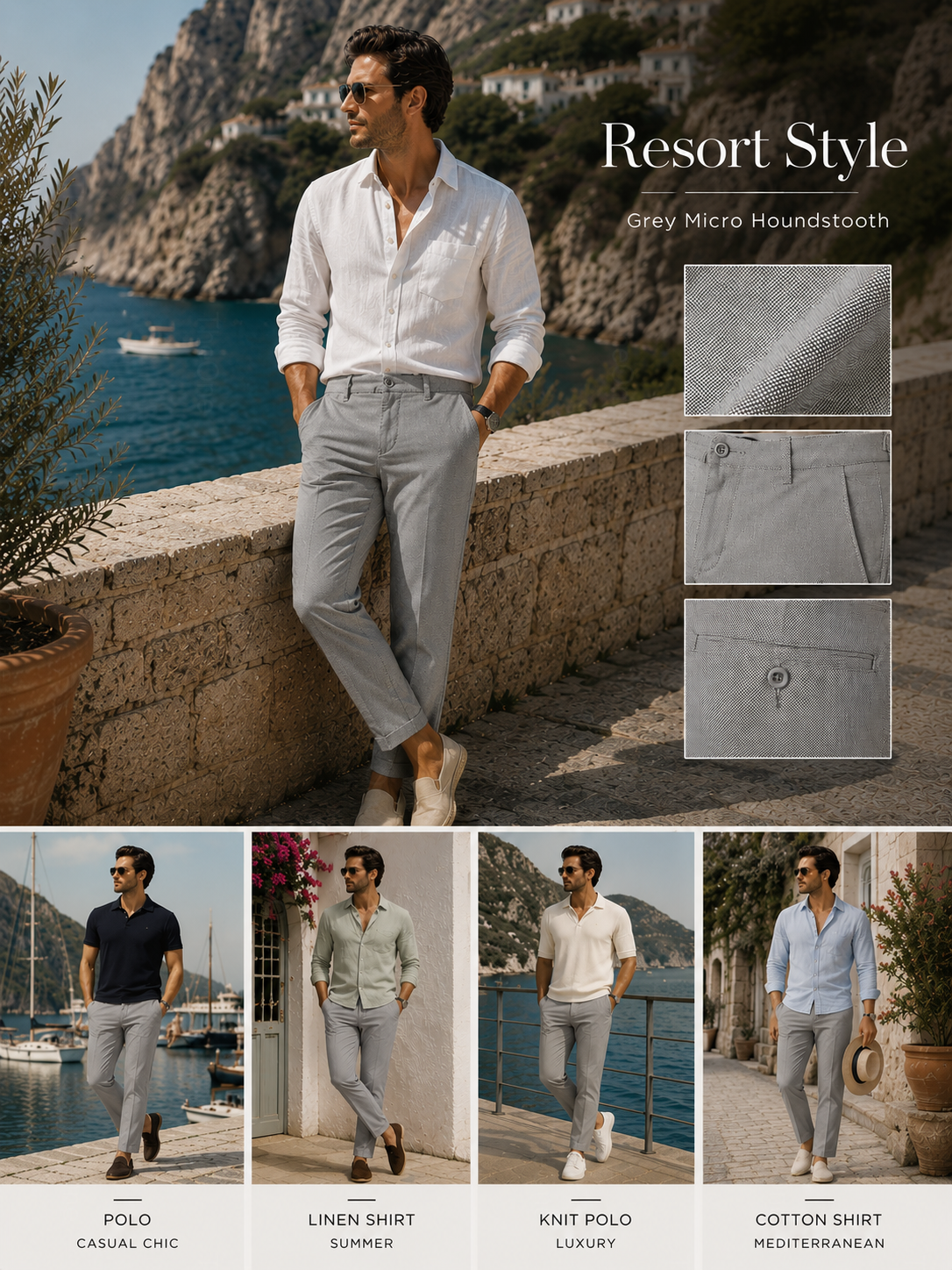 Pantaloni Chino Uomo Eleganti Casual Slim Fit 7116